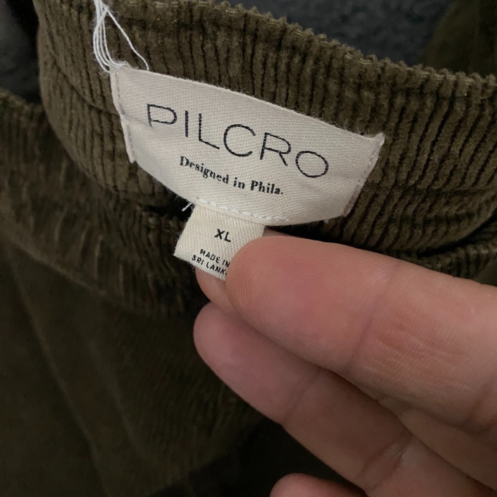 Pilcro Wide-Leg Velvet Crop Pants in Olive Brown - Picture 2 of 8
